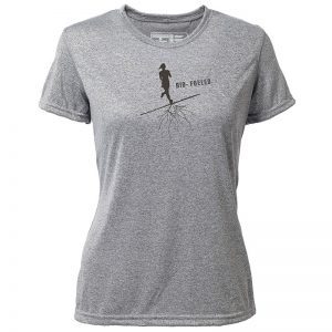 Atayne "Biofueled Runner" Women's Short Sleeve Hybrid Top | wt3001_heathergray_front_bio-fueled_runner_womens