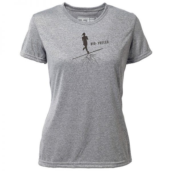 Atayne "Biofueled Runner" Women's Short Sleeve Hybrid Top | wt3001_heathergray_front_bio-fueled_runner_womens