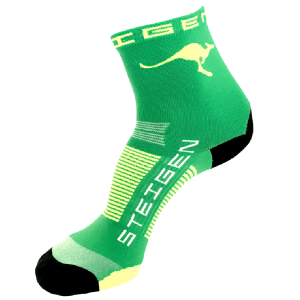 Steigen Half Length Running Socks (22 Colours) | AUS-Running-Socks-Green-Half-Length-600x825