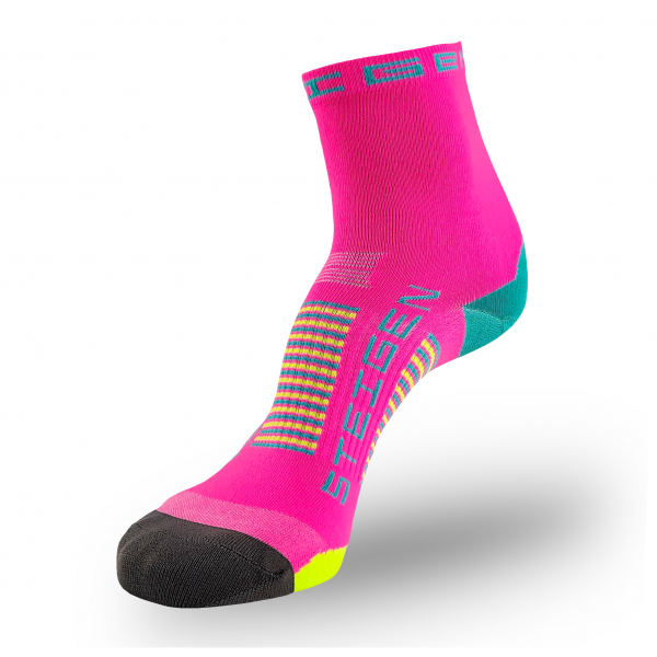 Steigen Half Length Running Socks (22 Colours) | fluropink-half-display