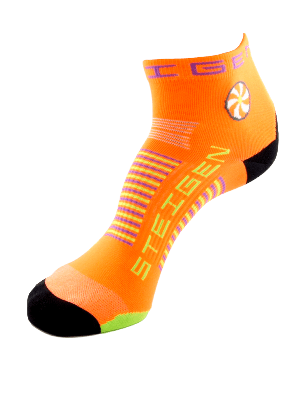 Steigen Quarter Length Running Socks (17 Colours) | Fluro-Orange-Quarter-Length-600x825