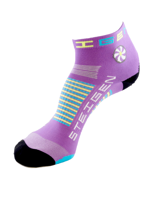Steigen Quarter Length Running Socks (17 Colours) | Fluro-Purple-Quarter-Length