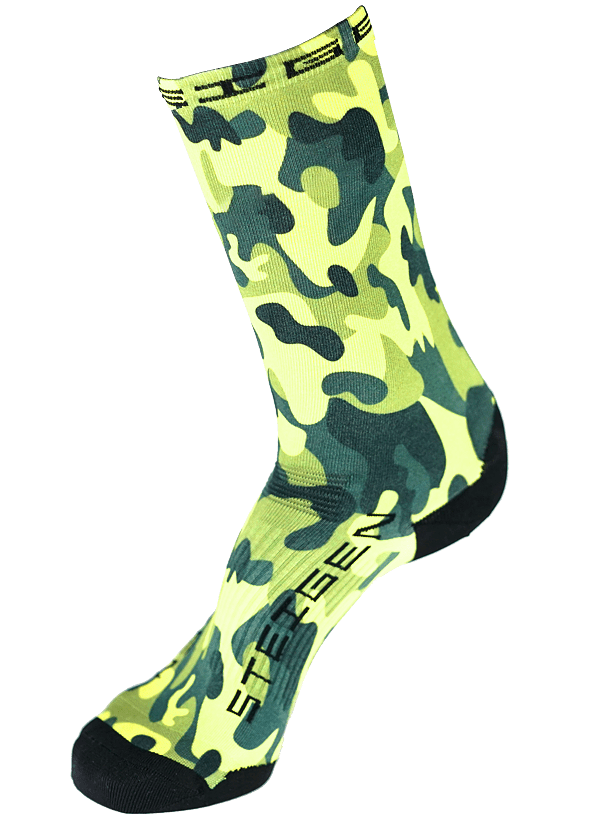 Steigen Half Length Running Socks (22 Colours) | Green Camo
