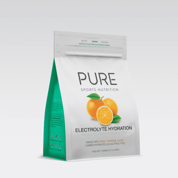Pure Electrolyte Hydration 500g Pouch (5 Flavours) | PURE_Electrolyte_Hydration_500g_-_grey_background_-_single_orange_pouch_1024x1024
