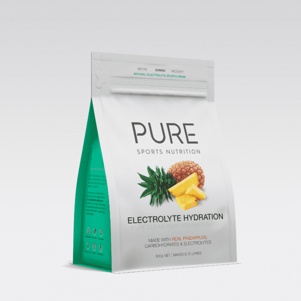 Pure Electrolyte Hydration 500g Pouch (5 Flavours) | PURE_Electrolyte_Hydration_500g_-_grey_background_-_single_pineapple_pouch_1024x1024