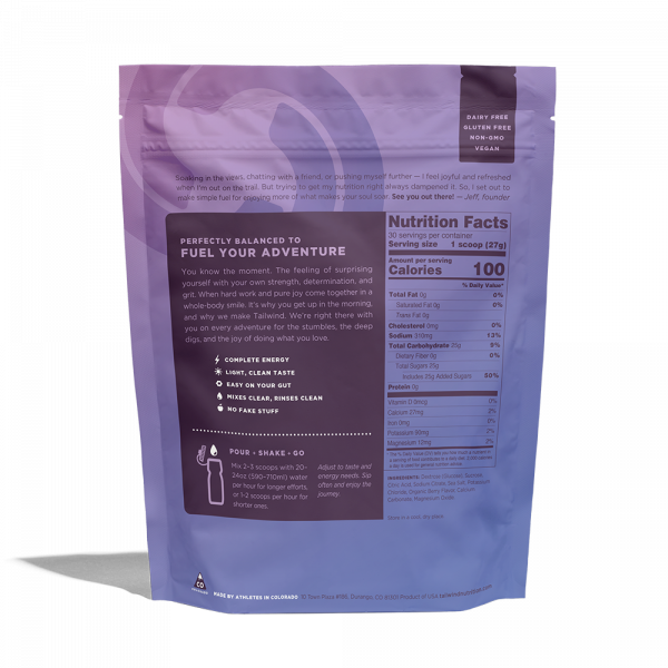 Tailwind Nutrition Endurance Fuel - 30 Servings (9 Flavours) | TW_End_Berry_SM_SUP_Back