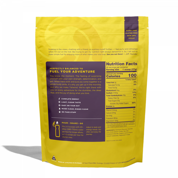 Tailwind Nutrition Endurance Fuel - 50 Servings (10 Flavours) | TW_End_Lemon_LG_SUP_Back