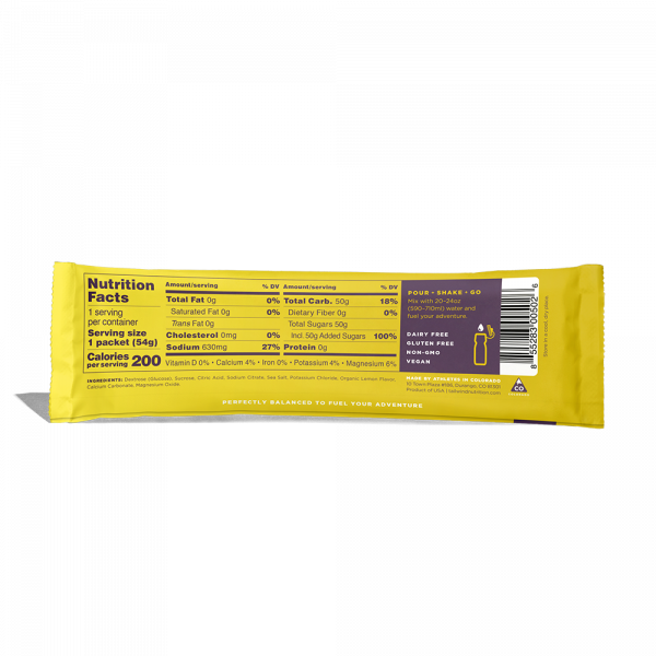 Tailwind Nutrition Endurance Fuel - Sticks 2 Servings (10 Flavours) | TW_End_Lemon_Single_Back
