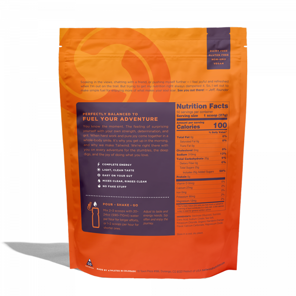 Tailwind Nutrition Endurance Fuel - 50 Servings (10 Flavours) | TW_End_Mandarin_LG_SUP_Back