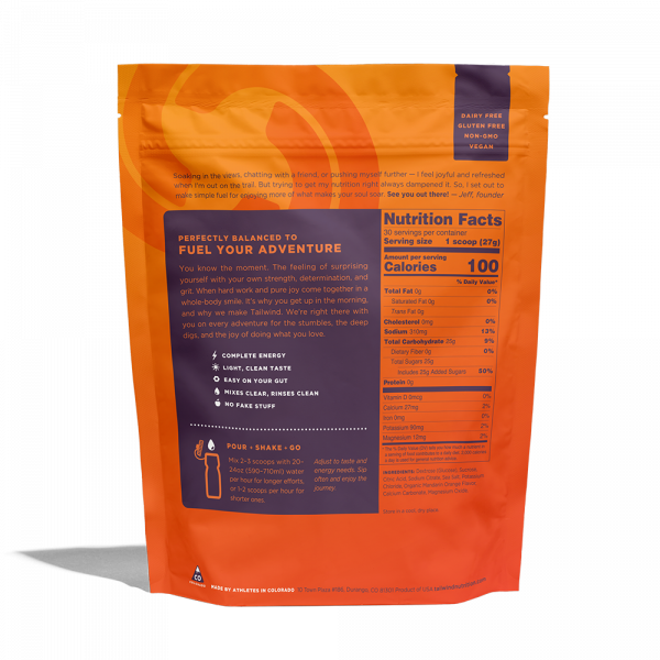 Tailwind Nutrition Endurance Fuel - 30 Servings (9 Flavours) | TW_End_Mandarin_SM_SUP_Back