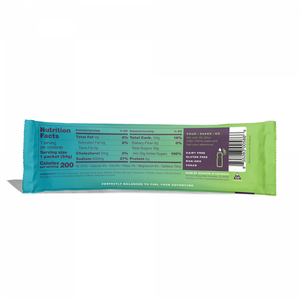 Tailwind Nutrition Endurance Fuel - Sticks 2 Servings (10 Flavours) | TW_End_Matcha_Single_Back