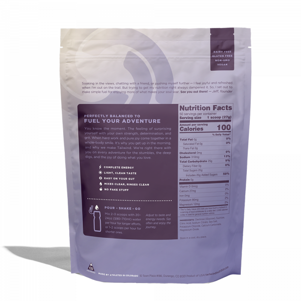 Tailwind Nutrition Endurance Fuel - 50 Servings (10 Flavours) | TW_End_Naked_LG_SUP_Back