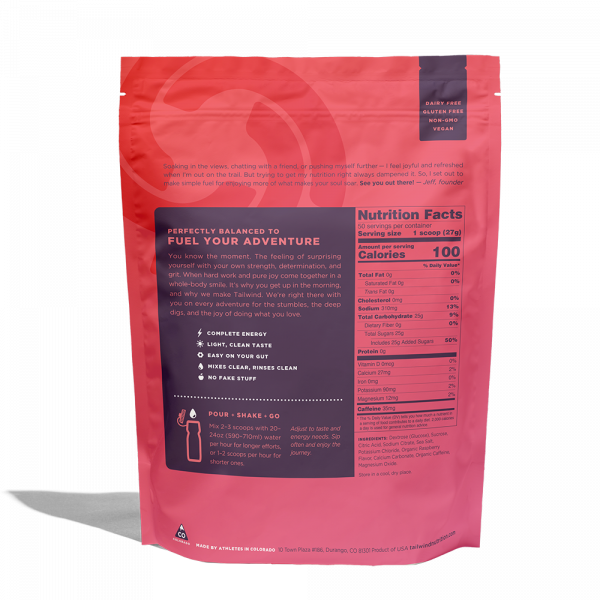 Tailwind Nutrition Endurance Fuel - 50 Servings (10 Flavours) | TW_End_Raspberry_LG_SUP_Back