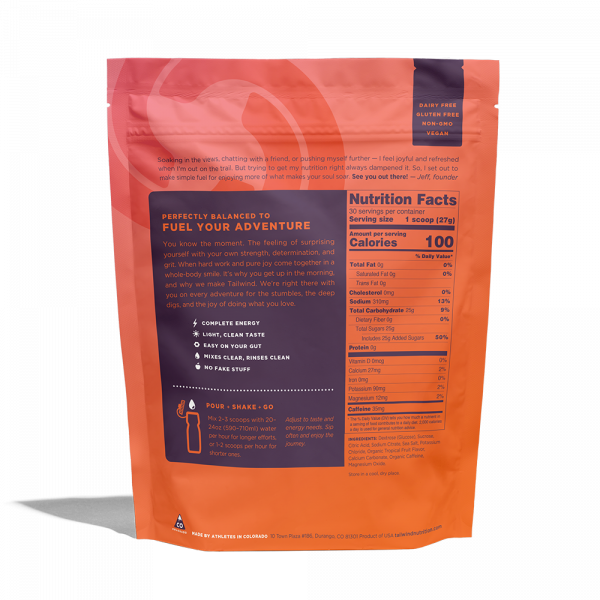 Tailwind Nutrition Endurance Fuel - 30 Servings (9 Flavours) | TW_End_Tropical_SM_SUP_Back