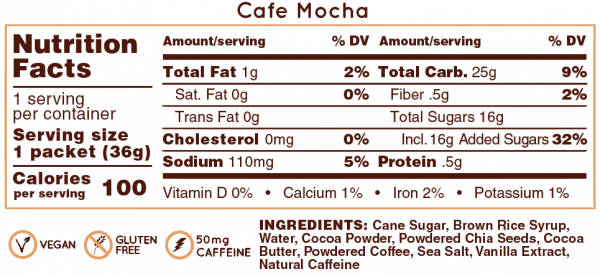 Hüma All Natural Energy Gel Original (6 Flavours) | Cafe_Mocha_NF_cf0022c0-fbeb-4d03-b8fe-c7ed535d0d73