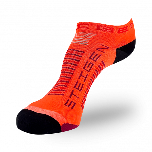 Steigen Zero Length Running Socks (14 Colours) | fluro-orange-zero-display