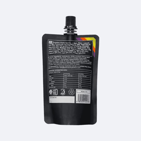 Precision Fuel and Hydration – PF 90 JUMBO Energy Gel | PF-90-Gel-Back