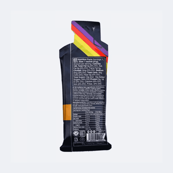 Precision Fuel and Hydration – PF 30 CAFFEINE Energy Gel | PFH-CaffGel-Back